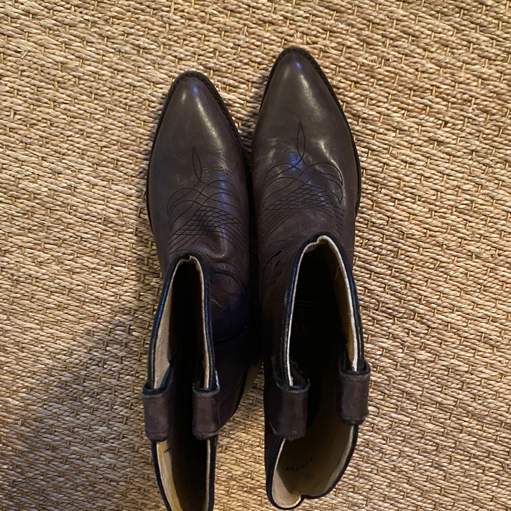 Frye Gray/Brown Leather Cowboy Boots - Picture 7 of 7